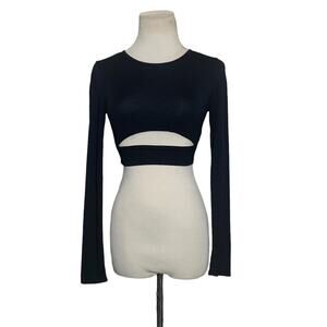 Forever 21 long sleeves cut out front crop top size Small